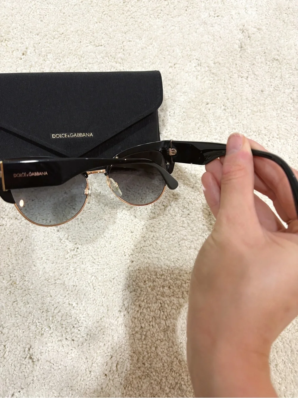 Dolce & Gabbana Black and Gold Women’s CatEye Sunglasses